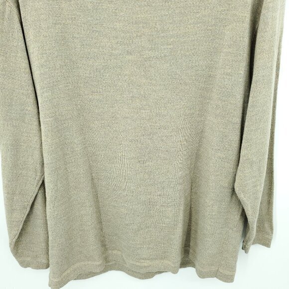 VTG 90s Banana Republic 100% Merino Wool V-Neck Sweater M Tan/Taupe - Picture 13 of 16